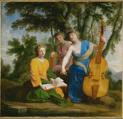 Melpomene, Erato és Polyhymnia ... alkotó: Eustache (studio of) Le Sueur
