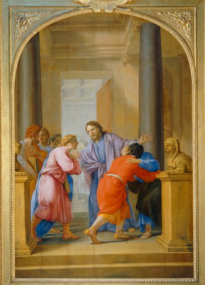 Saint Bruno engage ses disciples et ses amis à quitter le monde - Szent Brúnó felszólítja tanítványait és barátait, hogy hagyják el a világot ... alkotó: Eustache (studio of) Le Sueur
