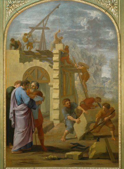 Saint Bruno fait construire le monastere - Szent Brúnó elrendeli a kolostor építését ... alkotó: Eustache (studio of) Le Sueur