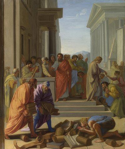 Pál apostol Efézusban prédikál. 1649 alkotó: Eustache Le Sueur