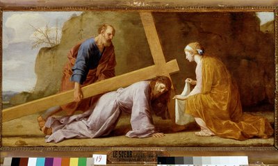 Jézus a keresztjét hordozó (a keresztet vagy a kereszt útját hordozó), 1651 körül (olaj, vászon) alkotó: Eustache Le Sueur