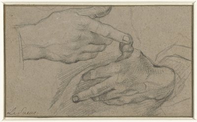 Két kéz tanulmányozása alkotó: Eustache Lesueur