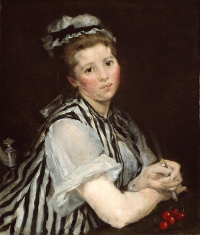 Lány cseresznyével, 1870 körül (olaj, vászon) alkotó: Eva Gonzalès