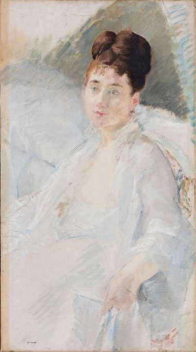 A lábadozó. Fehér ruhás nő portréja, 1877-1878. alkotó: Eva Gonzalès