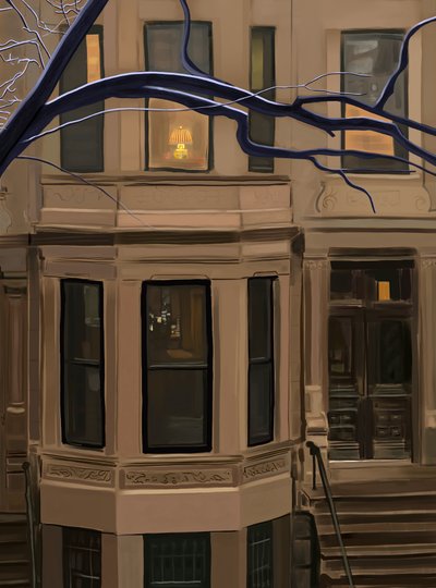 589 Hetedik utca. Brooklyn (digitális művészet) alkotó: Evan Sklar