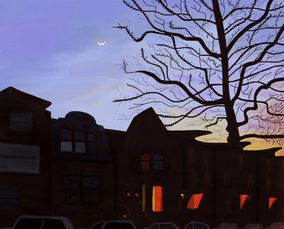 9th Street, Brooklyn, 2016 (kézzel rajzolva egy iPad-en egy Apple ceruzával) alkotó: Evan Sklar