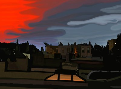 Közeledő vihar, Brooklyn (digitális művészet) alkotó: Evan Sklar
