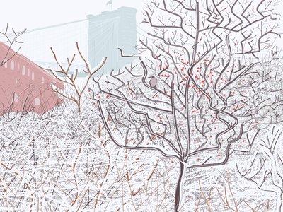 Bird In Snow, Brooklyn Bridge Park (digitális művészet) alkotó: Evan Sklar