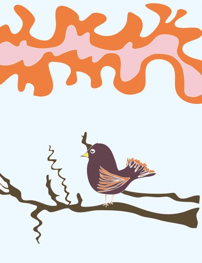 Bird On Branch, 2015 (kézzel rajzolva egy iPad-en egy Apple ceruzával) alkotó: Evan Sklar
