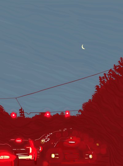 Driving South, Six Fifty Five A.M., 2020-24 körül (digitális grafika) alkotó: Evan Sklar