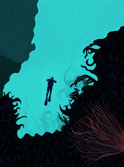Scuba Diver (digitális művészet) alkotó: Evan Sklar