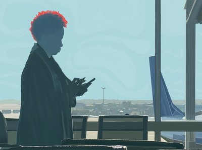 Woman Waiting At Airport (digitális művészet) alkotó: Evan Sklar