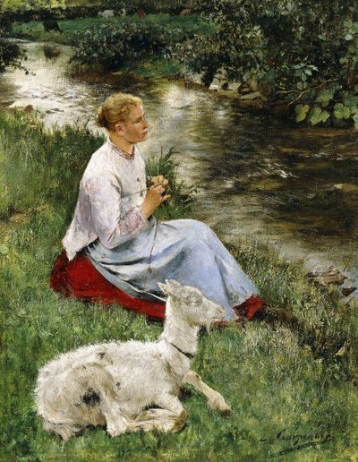 Az ifjú pásztorlány, alkotó: Evariste Carpentier
