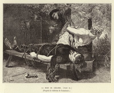 La Mort de Chramme. Chram halála, I. Chlothar fia, a frankok királya, 561 (metszet) alkotó: Evariste Vital Luminais
