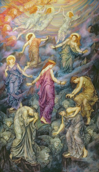 A Mennyek Királysága elszenvedi az erőszakot (olaj, vászon) alkotó: Evelyn De Morgan