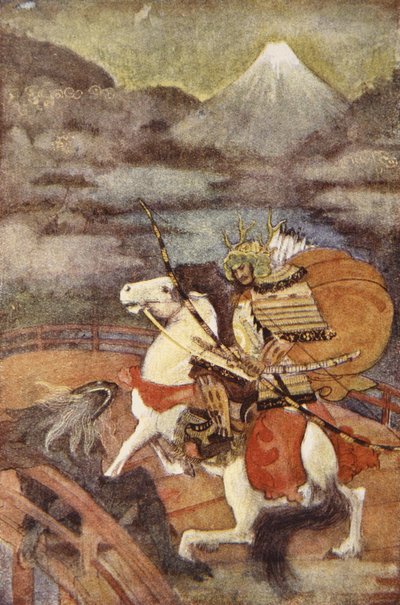 Totaro és Samebito, illusztrációja F. Hadland Davis „Japán mítoszai és legendái” című művéből alkotó: Evelyn Paul