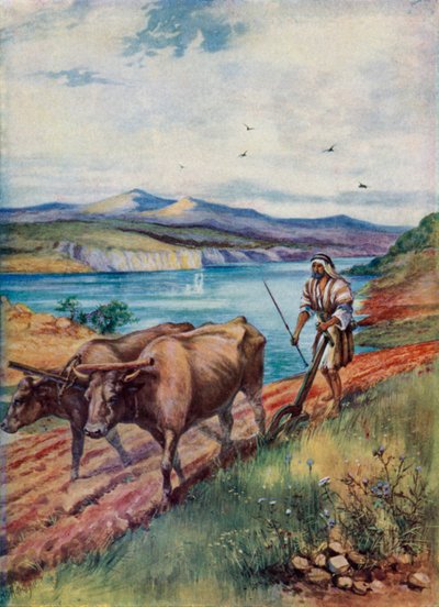 Szántás Jézus földjén (színes litó) alkotó: Evelyn Stuart Hardy