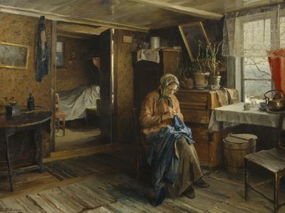 Feleség a gazdabelsőben (olaj, vászon) alkotó: Even Ulving