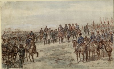 Egy tizenkét ágyús bolgár gyalogdandár kapitulációja Ferdinandovonál alkotó: Ewald Schönberg