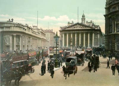 A Royal Exchange és a Bank of England, 1900-as évek. alkotó: Eyre and Spottiswoode