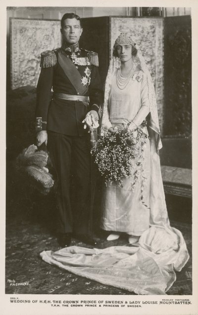 Gustaf Adolf svéd koronaherceg és Lady Louise Mountbatten esküvője, 1923 alkotó: F.A Swaine