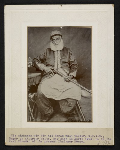 Sir Mir Ali Murad Khan Talpur III, Khairpur állam uralkodója alkotó: F.L. Wadhumal