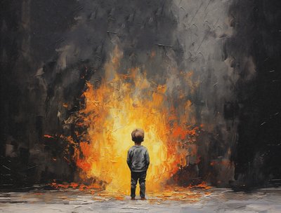 Minimalista festmény impasto ecsettel, ártatlan portré, falfestmény nyomatok alkotó: F. Abderrahim