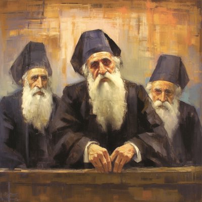 Portré festmény egy vallásos vének a papság, vászon művészeti nyomatok alkotó: F. Abderrahim