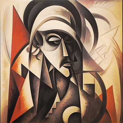 Portugal abstract design in Figurative cubist style faces, Wall Art | Canvas Prints alkotó: F. Abderrahim