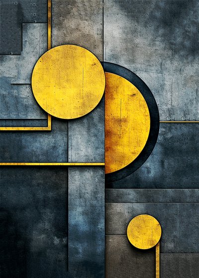 kakofónia absztrakt geometriai alakzatok rende, fal Art print alkotó: F. Abderrahim
