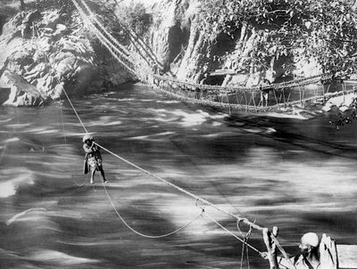 Kötélhíd, Jhelum Valley, Kasmír, India, 1900 körül. alkotó: F. Bremner