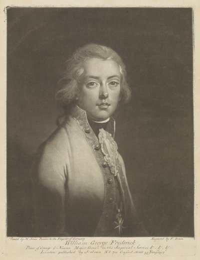 Frederik, Orange-Nassau hercegének portréja alkotó: F. Green