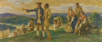 Megérkezett John Donaldson ezredes, a falfestmény terve. alkotó: F. Luis Mora