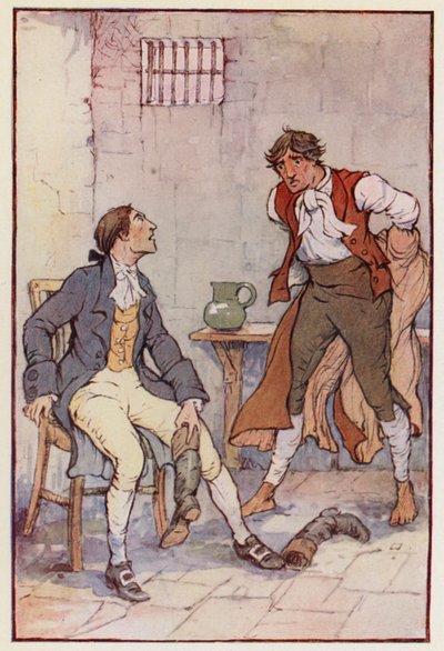 Illusztráció Charles Dickens A Tale of Two Cities című könyvéhez (színes litográfia) alkotó: F. M. B. Blaikie