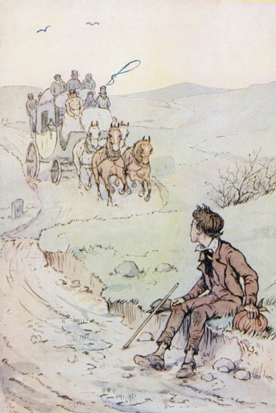 Illusztráció Oliver Twisthez (színes litó) alkotó: F. M. B. Blaikie