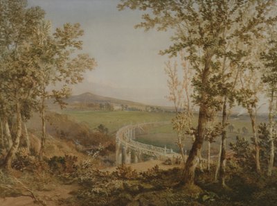 Ugyanannak a vasúti viaduktnak a képe felülről, 1849 körül alkotó: F. S. Cook