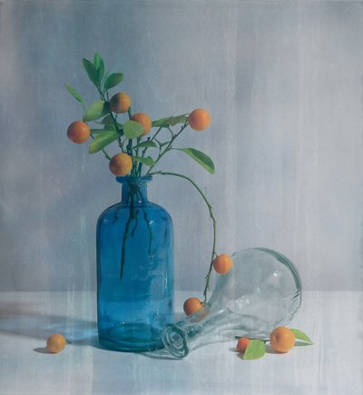Citrusfélék és kék üvegek alkotó: Fangping Zhou