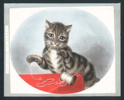 Mindig a Mischiefnél – viktoriánus üdvözlőlap (chromolitho) alkotó: Fanny Corbaux