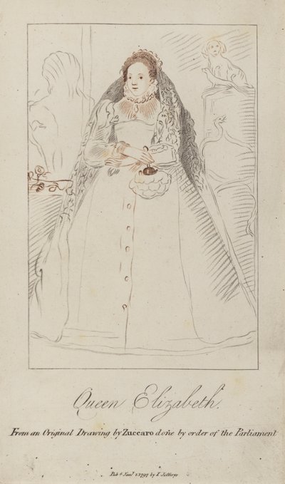 I. Erzsébet királynő (színes metszet) alkotó: Federico (after) Zuccari or Zuccaro