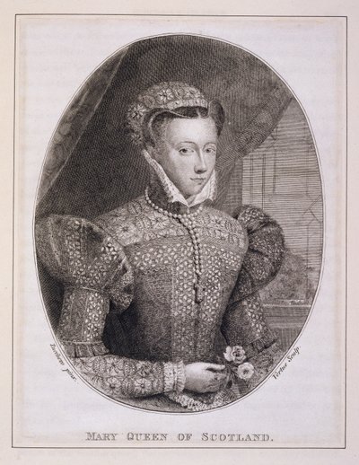 Mária skót királynő (1542-87), vésette George Vertue (1684-1756) (metszet) alkotó: Federico (after) Zuccaro
