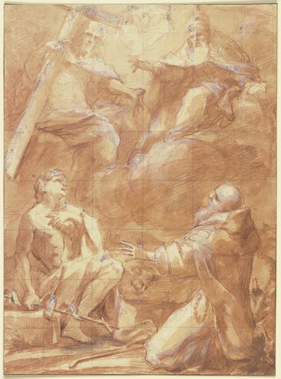 Johannes der Täufer und der Heilige Antonius erblicken Gottvater alkotó: Federico Barocci