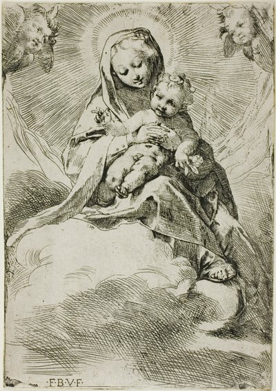 Madonna és gyermeke a felhőkön alkotó: Federico Barocci