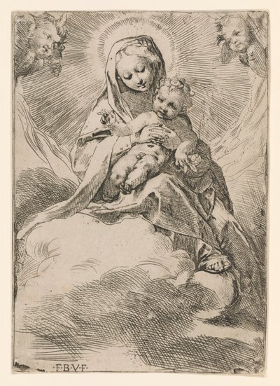 Szűz és gyermek a felhőkben alkotó: Federico Barocci