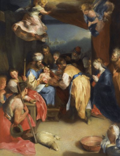 Jézus körülmetélése - Krisztus körülmetélése - Barocci, Federigo (1528-1612) - Olaj, vászon - 81,8x63,7 - Magángyűjtemény alkotó: Federico Fiori Barocci or Baroccio