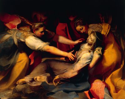 A Szűz ájulása, részlet a „Kereszt letételéből” alkotó: Federico Fiori Barocci or Baroccio