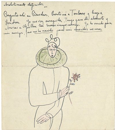 Autogram levél Melchor Fernandez Almagronak, Granada, 1926. január végén alkotó: Federico Garcia Lorca