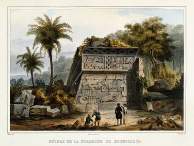 Xochicalco piramisának romjai, 1839? alkotó: Federico Mialhe