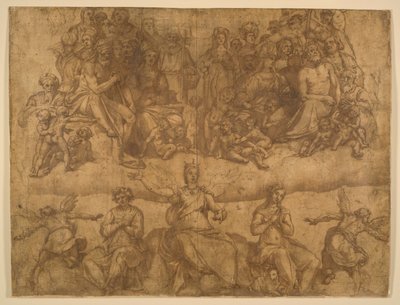 Redeemed Souls and Allegorical Figures, study for the Last Judgment fresco in the cupola of the Duomo, Florence   1334552   hu       hungarian Successfully Translated  Original: Landsbyen Airolo i Alperne Translat: Landsbyen Airolo i Alperne 1276772 hu hun alkotó: Federico Zuccaro
