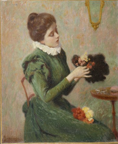 The Milliner (la modiste) par Zandomeneghi, Federico (1841-1917). Olajfestmény alkotó: Federigo Zandomeneghi