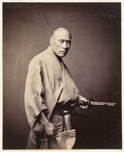 Szamuráj, Yokohama (1864-65) (albumin ezüst nyomat) alkotó: Felice (1825 c.1908) Beato